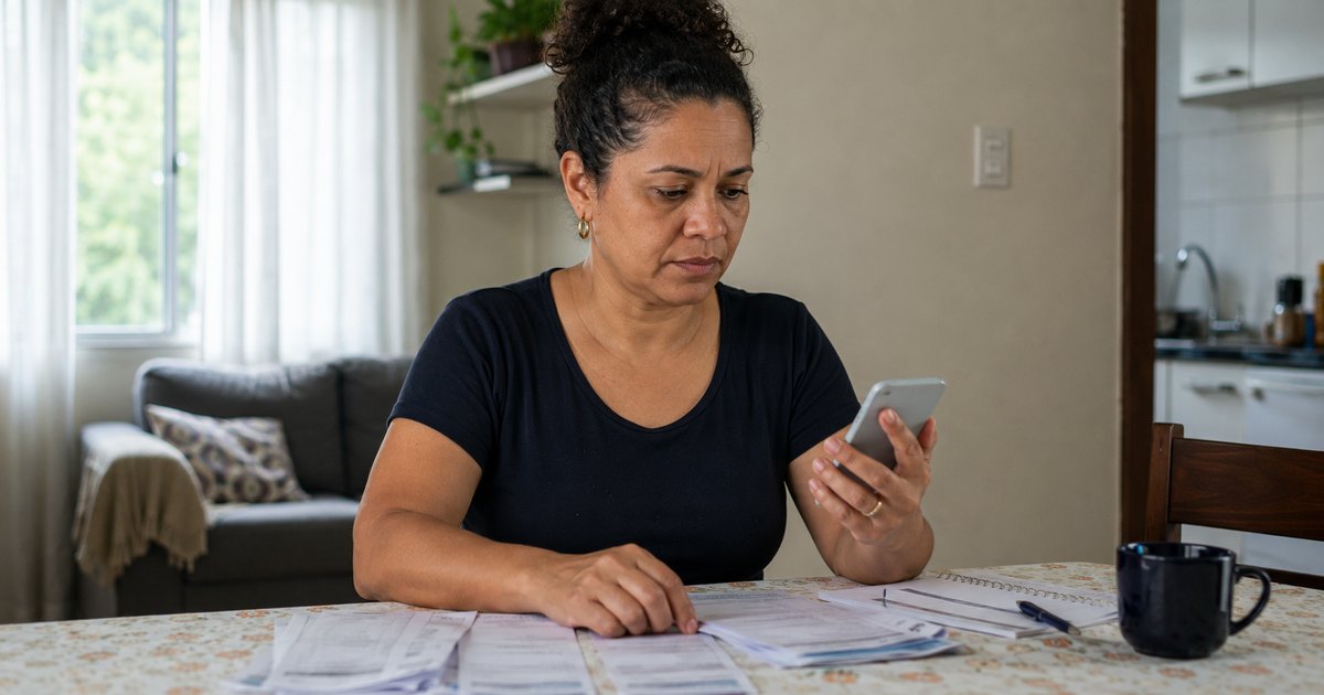 Trabalhadora conferindo pagamento de salario em atraso