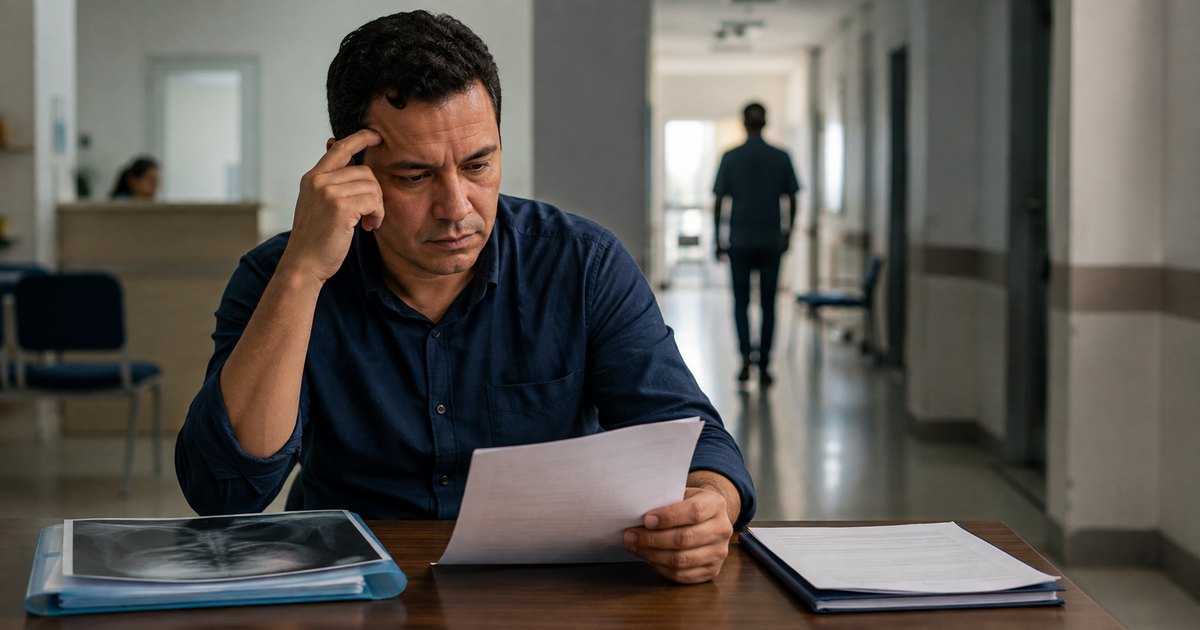 Trabalhador analisando desligamento durante tratamento de saude